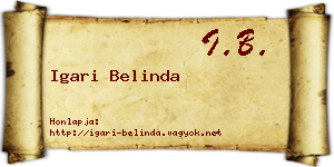 Igari Belinda névjegykártya
